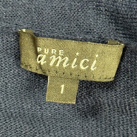 Pure Amici Womens Open 100% Linen Longline Cardigan Sweater Navy Blue sz 1 / M - Picture 16 of 16